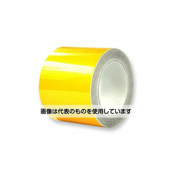 アズワン(AS ONE) 再帰反射ラインテープ 黄 100mm×22m 厚0.16mm 剥離紙有 14342 入数：1巻