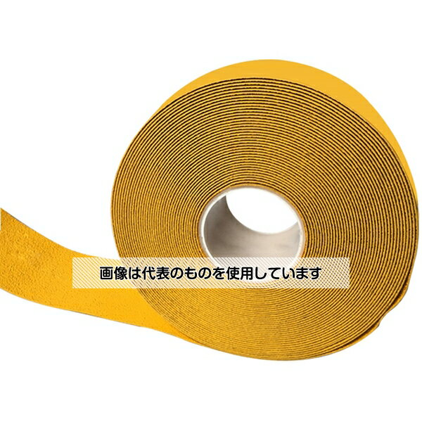 セーフラン安全用品 高耐久反射ラインテープ 黄 100mm×20m 厚2mm 反射ガラス粒子+高品質粘着剤 12377 入数：1巻
