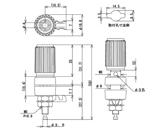 ���ȡ��ѡ��� ��勵���ߥʥ� 4mm ���չ���8.5mm �� T-3830-B ������1��