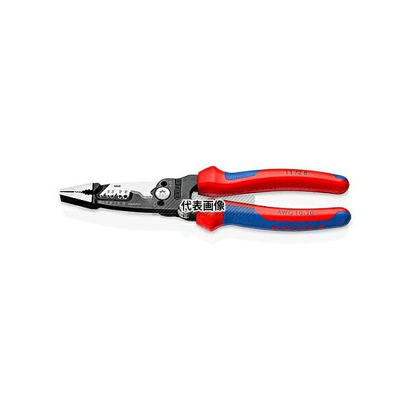 【アズワン AS ONE】実験室設備 工具類 工具、道具 ●先端にはクロスカットが施されており、掴み機能も優れています。 ●ステップカット採用で、フラットケーブルや撚り線ケーブルなど、様々なタイプのケーブルを切断可能。 ●より迅速な被覆の除去で丸穴によるワイヤーの正確な位置決め。 ●標準的なワイヤーストリッパーに比べて、切断力は50％高く、切断労力は25％低くなっています。 ●快適な開口幅と人間工学に基づいたハンドル形状、一体化された開口ばねにより、頻繁な切断作業が容易になります 商品の仕様 ●メーカー：KNIPEX(クニペックス) ●型番：13728 ●全長(mm)：200 ●先端幅×刃長(mm)：11.5×75 ●切断能力(mm)：φ15 ●ねじ切断：UNC6-32・8-32 ●ハンドル仕様：コンフォート ●ストリッピング対応径：AWG20〜10 ●仕上げ：クロムメッキ ●開口バネ・ロック付き ●平らや丸い材料に対して、信頼性の高い把持、保持、曲げやワイヤーのねじりが可能な多機能掴み面 ●革新的な刃先形状で、非常に強力な切断刃 ●AWG18〜10(単線)およびAWG20〜12(細より)の導体用ストリッピング形状で正確に接地 ●φ15mm(1/2インチ)までの銅ケーブルとアルミニウムケーブルの簡単な切断 ●特別品質の特殊工具鋼、鍛造、多段階油焼き入れ 【※ご注意ください】商品は代表の画像を使用しています。