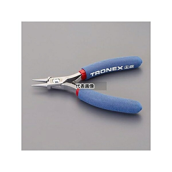 アズワン(AS ONE) 125mm 精密プライヤー(ESD/丸/バネ付) EA537T-21 入数：1丁