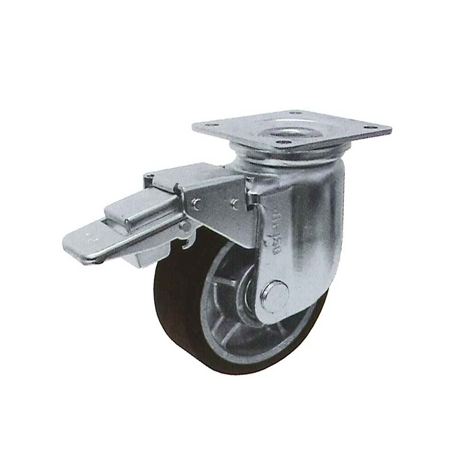 ヨドノ RRJMB-200 プレス製自在金具付重荷重用車輪ブレーキ付(MCナイロン)