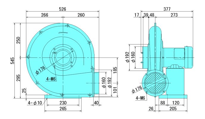 セミプロDIY店ファーストの西村電機　NK-8E　三相200V　汎用送排風機　(50/60Hz選択)　[配送制限商品]｜アングル2