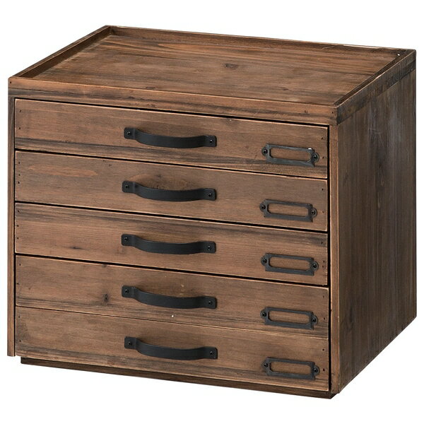 東谷 ドキュメントチェスト5D 収納 5段 引き出し 小物入れ 木製 おしゃれ シンプル ブラウン CCR-106