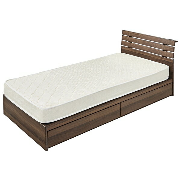 東谷 ベッドフレーム すのこ 収納付き コンセント付き B-90S-BR