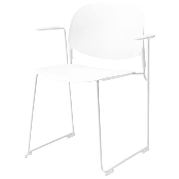 東谷 アームチェア おしゃれ 椅子 チェアー ポリプロピレン スチール スタッキング 積み重ね シンプル ホワイト PC-863WH