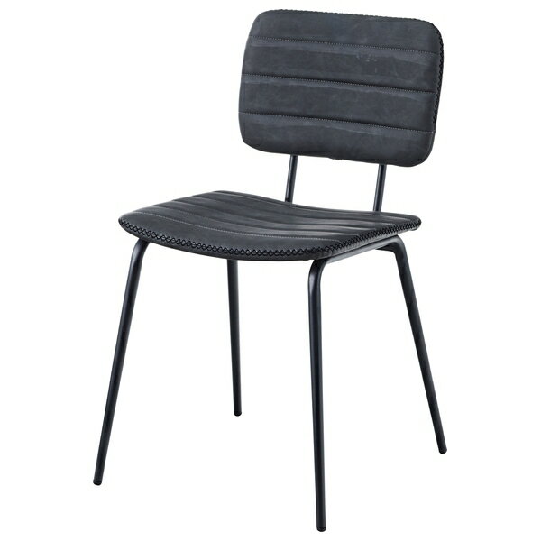 東谷 チェア レザー 黒 おしゃれ 完成品 肘なし アイアン チェアー 椅子 イス ブラウン CYK-10BK