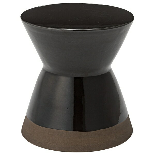 東谷 ミニスツール 椅子 イス フラワーベース 花台 オブジェ サイドテーブル 陶器 玄関 シンプル ブラック CLY-20BK 店舗 カフェ ラウンジ ロビー ホテル 法人