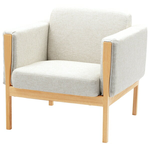 東谷 ウェーデ 1人掛 ソファー おしゃれ 北欧 チェアー 椅子 イス 肘付き ファブリック 布地 シンプル アイボリー GS-106IV