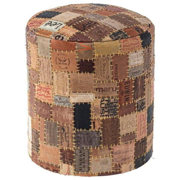 東谷 ラウンドスツール 椅子 イス 足置き 円柱 おしゃれ 柄 ブラウン FAB-006 店舗 カフェ ラウンジ ロ..