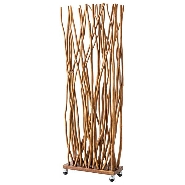 東谷 パーテーション おしゃれ 衝立 ラタン 籐 スクリーン キャスター付き 天然木 ナチュラル GUY-818