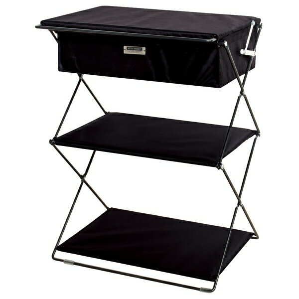 東谷 フォールディングラック 折り畳み 収納ラック 棚 ブラック MIP-73BK