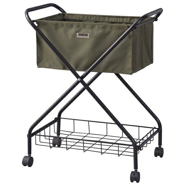 東谷 フォールディング バスケットワゴン 洗濯物入れ ランドリー キッチンワゴン ワゴンラック 折りたたみ式 キャスター付き 収納 MIP-83GR