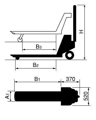 ビシャモン(スギヤス)　ハンドパレットトラック　一本フォークタイプ　J-BM08SS-1F...
