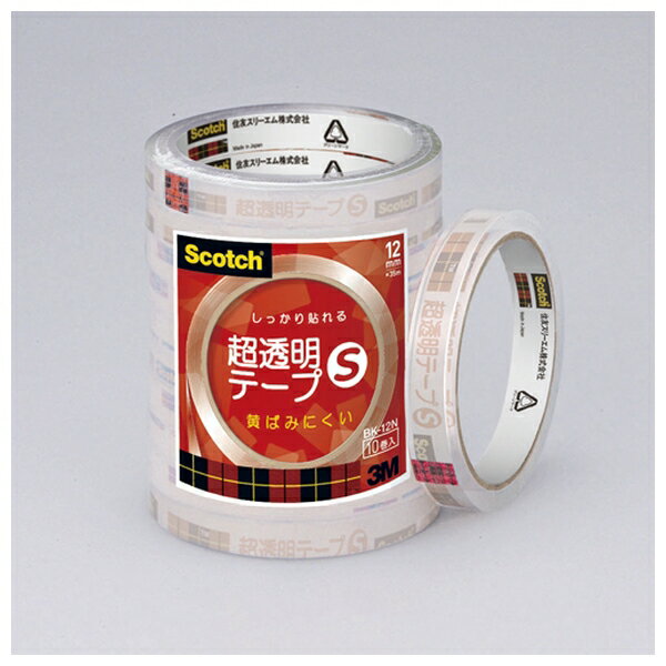 スリーエムジャパン スコッチ 超透明テープS 工業用包装 10巻入 12MM BK-12N