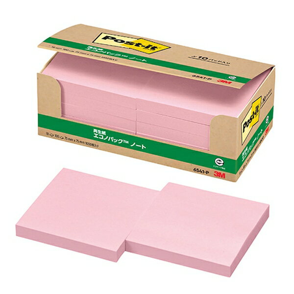 商品の特徴 スリーエムジャパン 6541-P ポストイット 再生紙エコノパック ノート ピンク 紙やノートに貼ってはがせる通常粘着タイプのポスト・イット。 製品仕様 ●サイズ：縦75×横75mm ●1個枚数：100枚 ●材質：古紙パルプ配合率100％の再生紙使用※紙箱は新デザインに順次変更となります。 JANコード：4519001541291