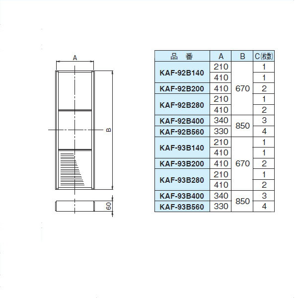 DAIKIN(ダイキン) 純正別売品 高性能フィルタ：比色法65％ KAF-92B280 オーケー器材