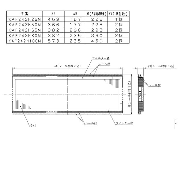 Seasonal Household Appliances - DAIKIN(ダイキン) 純正別売品 KAF242H65M 高性能フィルタ [法人限定]