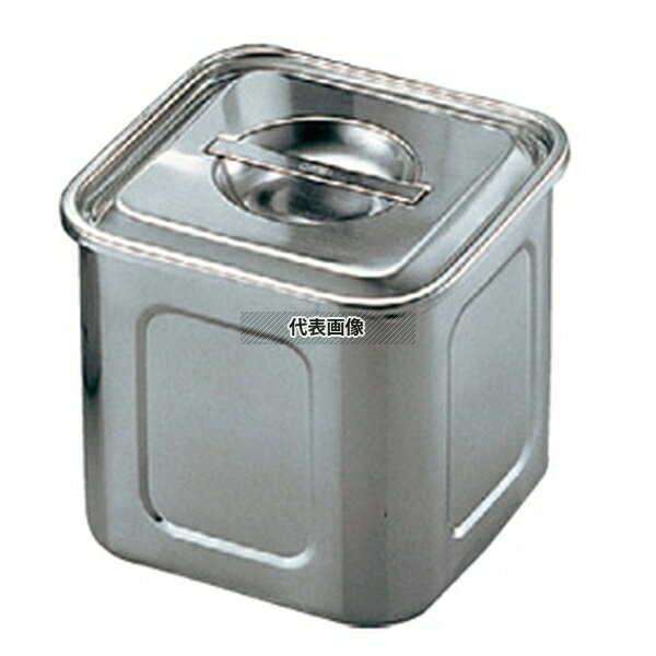 YUKIWA(三宝) UK 18-8(ステンレス) 角型 キッチンポット 16.5cm 手無 4.2L ストックポット/保存容器 No.0031700