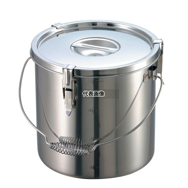 EBM(江部松) 18-8(ステンレス) パッキン寸胴鍋 (目盛付) 21cm 吊付 7L φ260 運搬/ケータリング No.0047..