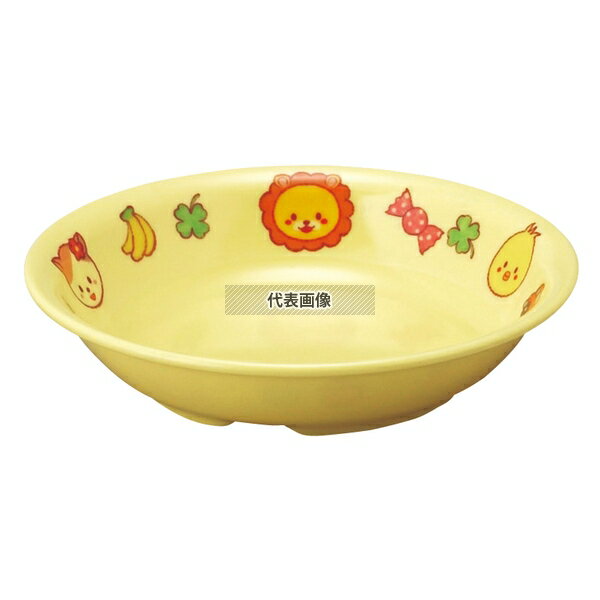 アヅミ産業 メラミン子供食器 みんなともだち。深皿 YME-1 イエロー YME-1MTP φ166.5×32.5 No.1026760
