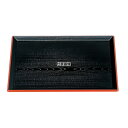 若泉漆器 富士長手木目盆 黒渕朱 尺5寸 ABS樹脂 450×330×H21 お盆 カフェ/サービス用品/トレー No.1214350