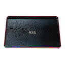 若泉漆器 地木目長手盆 黒天朱 尺3寸 ABS樹脂 392×307×H22 お盆 カフェ/サービス用品/トレー No.1215630