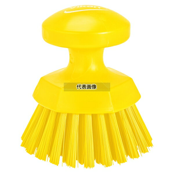 【2個セット】ヴァイカン ハンドブラシ丸 ハードタイプ 38856 イエロー φ110×120 ブラシ No.3594810