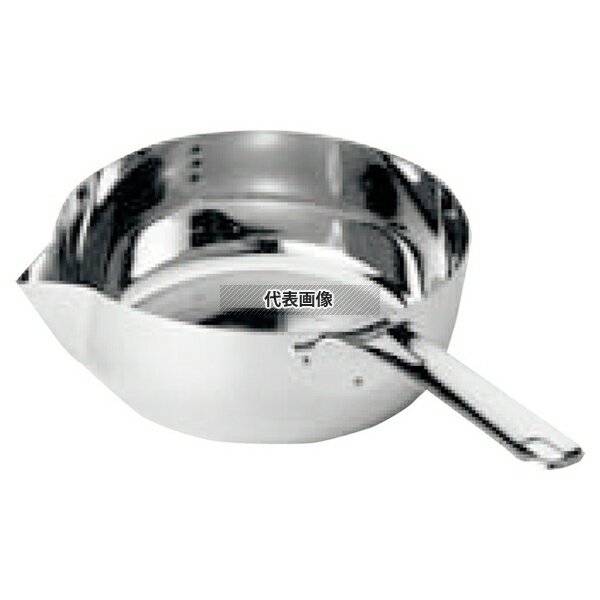 【2個セット】マルタマ(MA) 18-0 共柄 デンジ 片手鍋 (目盛付) 20cm 2.3L φ232(ハンドル含まず) 鍋全般 No.3646500