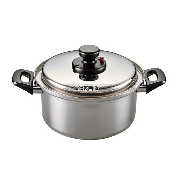 18-10(ステンレス) (電磁対応) エクストラ 深型両手鍋 28cm 8.8L φ312 両手鍋 No.4232440