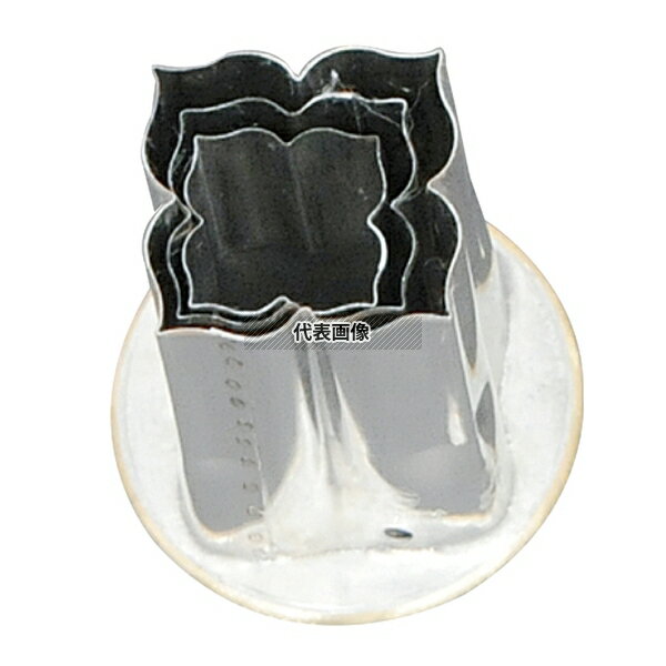 18-8(ステンレス) 渕付抜型 柿ノヘタ 3pcs 大:約33×33×H57 抜き型 No.4276160
