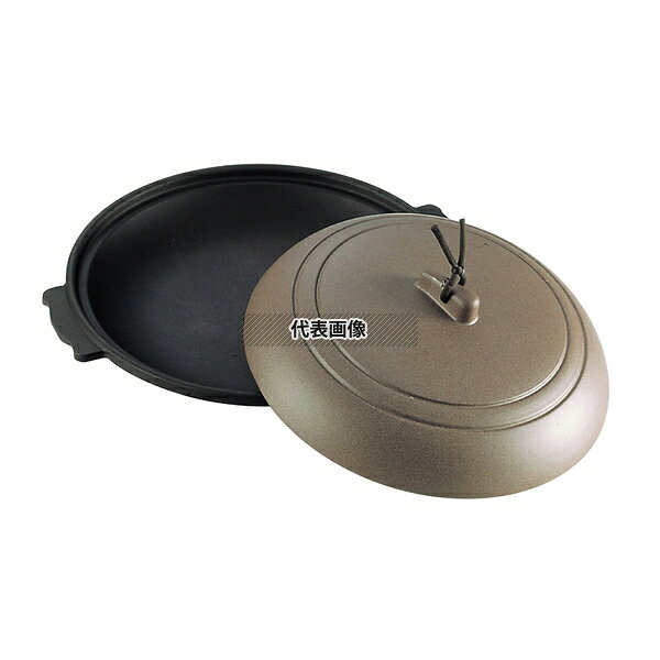 【10個セット】アルミ 丸型 陶板焼 素焼茶 M10-391 φ195×H70 卓上鍋/焼物用品 No.5...