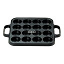 及源鋳造 SE たこ焼器 角型 16穴 CA-30L 鉄イモノ 210×270×H28 たこ焼き器 No.6046600