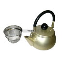アルミ ドリーム 急須 0.6L ツル付 ゴールド 0.6L φ112×H105 カフェ/サービス用品/トレー No.8125210