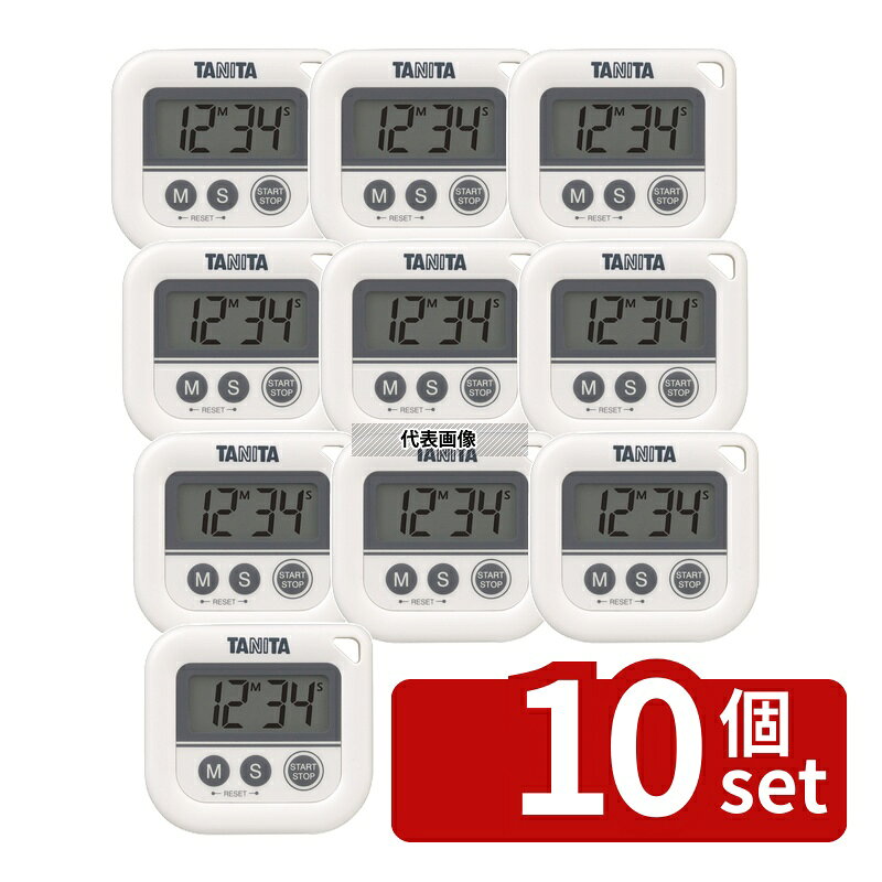 【10個セット】タニタ TANITA(タニタ) 丸洗いタイマー 100分計 TD-376N ホワイト 7...