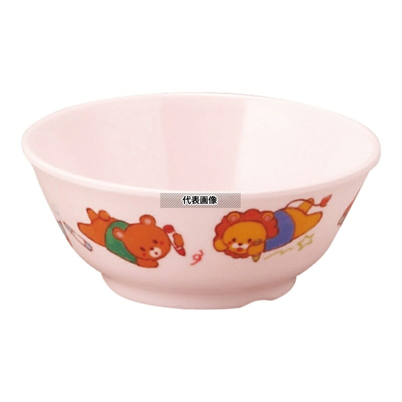 【2個セット】アヅミ産業 メラミン子供食器 みんなともだち。汁椀 YMC-1 ピンク YM...