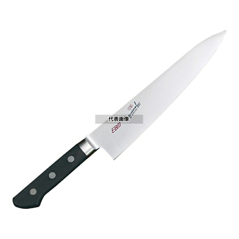 商品の特徴 EBM(江部松) 抗菌 スペシャル・イノックス 牛刀 33cm ●ツバ付プロ仕様 ●手研ぎ本刃付すばらしい切れ味 ●モリブデン鋼を含有した特殊ハガネを使用している為「さび」に強い。手研ぎ本刃付仕様ですので、お求めいただいた時からすばらしい切れ味でプロの皆様を満足させる逸品です。 ●ブレード：さびに強く耐久性に優れたモリブデン鋼含有特殊ハガネを採用。ツバ付・手研ぎ本刃付けは、プロフェッショナルへのこだわり。 ●両刃 製品仕様 ●英語商品名:EBM Special Inox Antibacterial Gyuto Knife 33cm ●商品ブランドシリーズ:スペシャル・イノックス ●品名情報分解1 物:牛刀 ●品名情報分解3サイズ:33cm ●外寸:467/ ●重量:332g ●板厚み:背:2.2 ●材質:モリブデン鋼含有特殊ハガネ/ ●抗菌:○ ●洗浄機:○ ●刃渡り:33cm JANコード：4548170035485