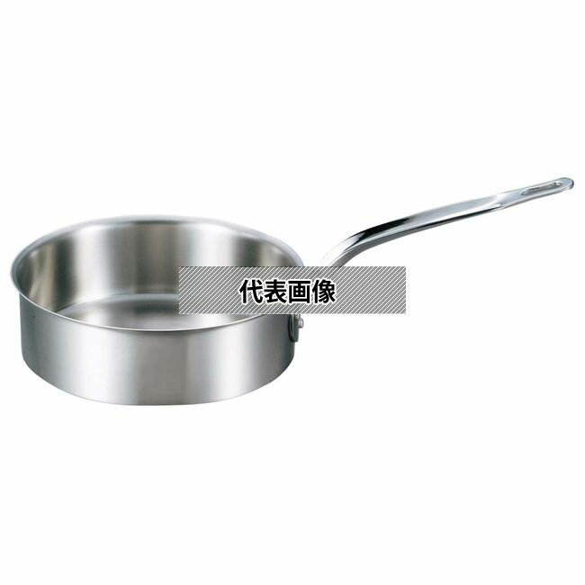 EBM(江部松) ビストロ 三層クラッド 浅型片手鍋 27cm 蓋無 OD289×BD235 片手鍋 IH・ガス兼用鍋 No.4146400