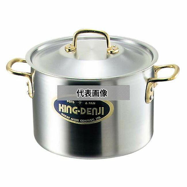 NAKAO(中尾) キングデンジ 半寸胴鍋 (目盛付) 24cm 7.5L φ256 No.4821000 IH/ガス兼用鍋