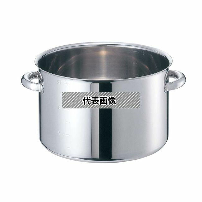 EBM(江部松) モリブデンジII 半寸胴鍋(目盛付)24cm 蓋無 OD255×BD210 寸胴鍋 IH・ガス兼用鍋 No.8689100