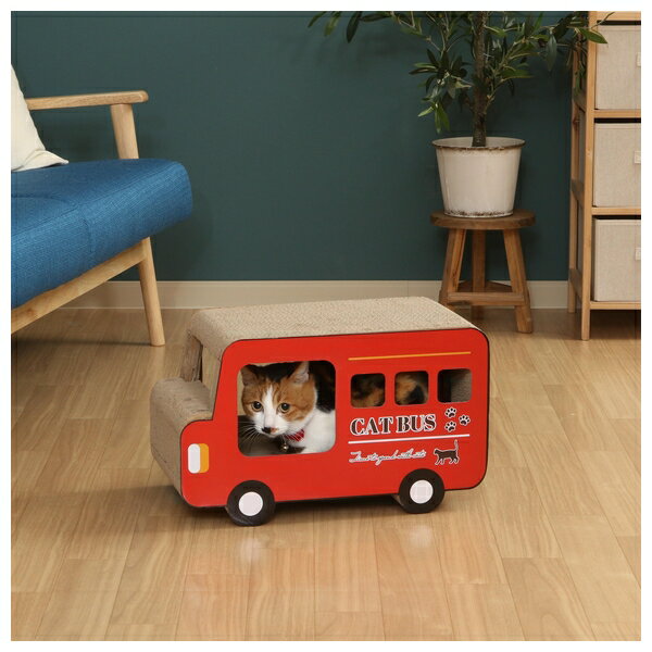 不二貿易 猫の爪とぎ ロンドンバス(68131) 猫 爪研ぎ ペット用品 猫用品 段ボール おしゃれ【在庫有り】