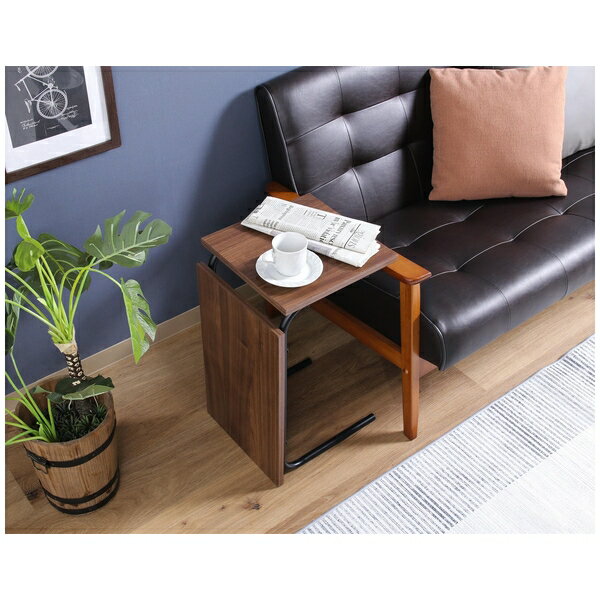 不二貿易 EZBO 2WAYテーブル(小) MBR ミディアムブラウン 48376 | テーブル ローテーブル サイドテーブル 2WAY おしゃれ 木製 リビングテーブル シンプル