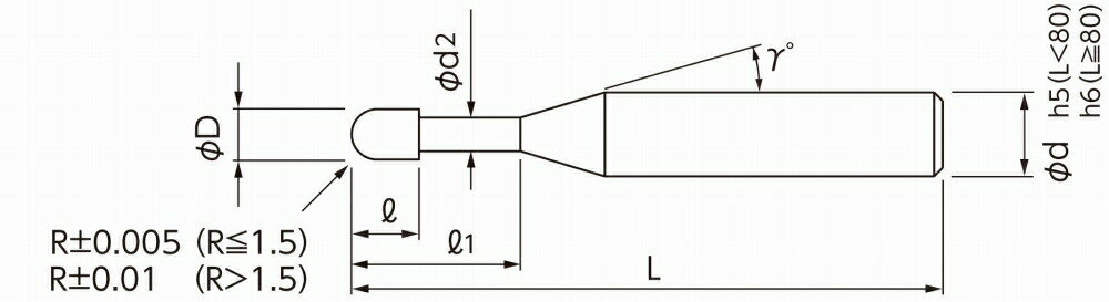 日進工具 無限コーティング ロングネックボールエンドミル（深リブ用） MRB230 R0.6X8(D4) 2