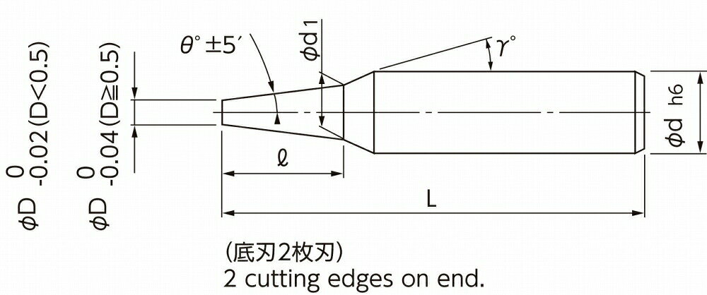 日進工具 無限コーティング　深リブ用テーパーエンドミル MRT425 D1X1゜30'X8