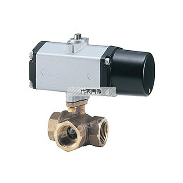キッツ(KITZ) 小型空圧 《CS型/スプリングリターン》 青銅製横形三方ボール(FBS-TNE) FBS-TNE 40A