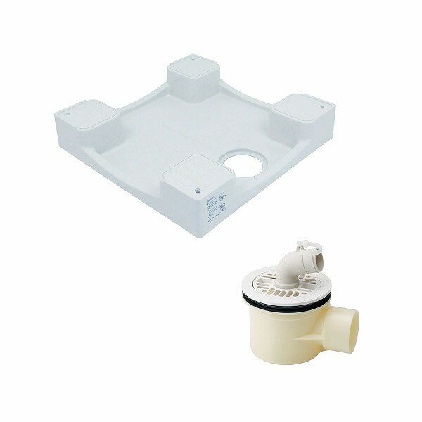 GAONA(ガオナ) 洗濯機パンと排水トラップセット (水滴から守る かさ上げ におい防止 防虫効果 横排水用) GA-LF043