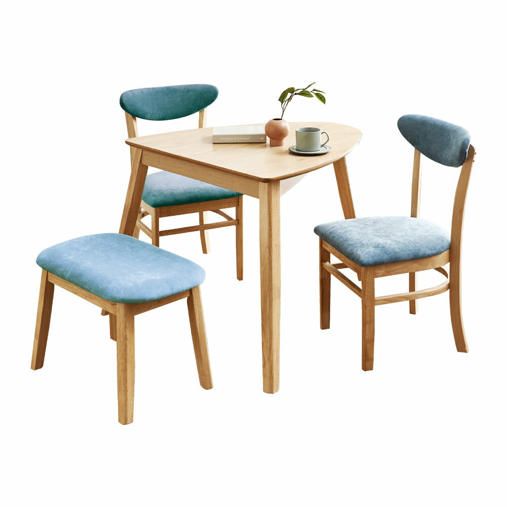 後藤家具物産 ダイニング4点セット DC-SAKURA-BL 北欧 4点セット テーブル ベンチ イス 幅80cm ブルー | チェア ブルー ベンチ おしゃれ グレー グリーン