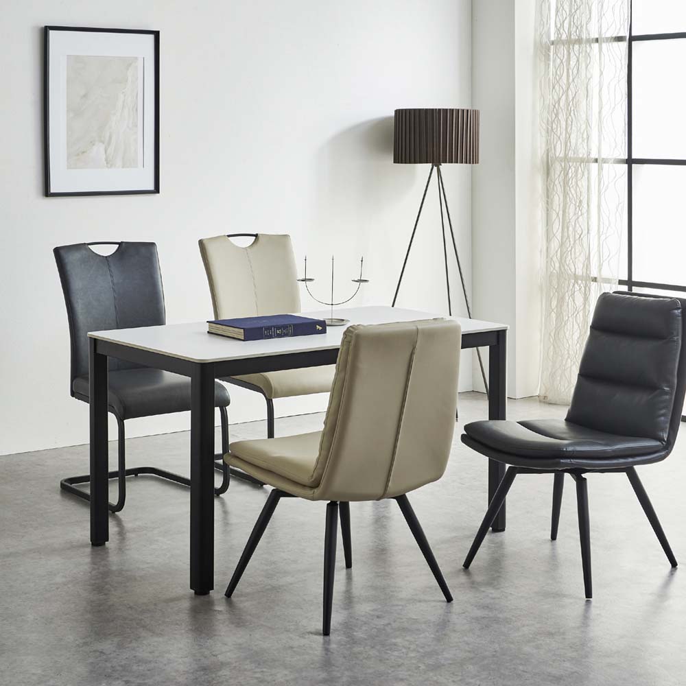 後藤家具物産 ダイニングテーブル DT-PL-140WH セラミック セラミックテーブル 耐熱 耐傷 幅120cm ホワイト | ホワイト 幅140cm [3]