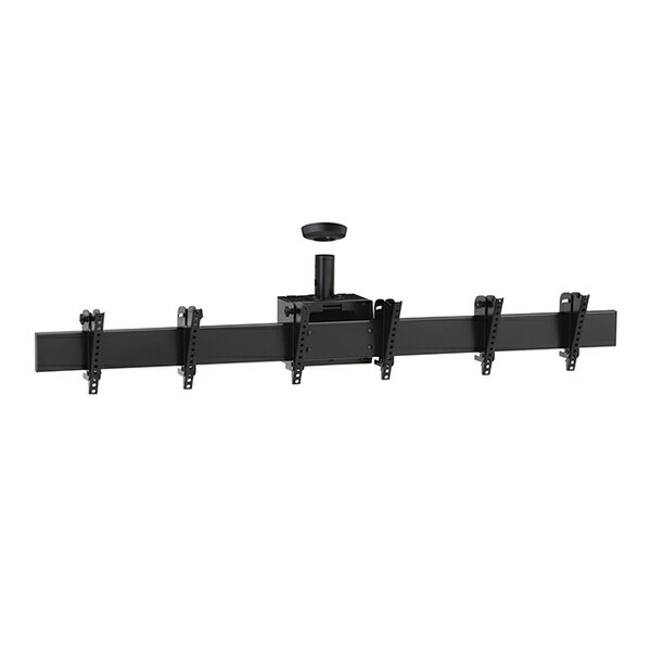 其它 电视 - ハヤミ工産(HAMILeX) 天吊り金具 〜32V型 ブラック 左右3連 マルチ サイネージ メニューボード CH-M32B