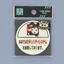光 サイン 58mm丸×2mm 特殊透明ウレタン系樹脂+蓄光性蛍光体 テープ付 『当店ではセキュリティシステムを設置〜』(LU666-3)